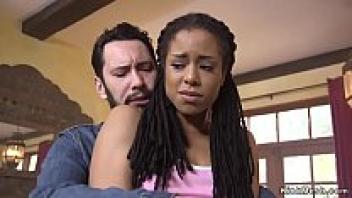 In bondage, a slave hottie gets a black ass love.