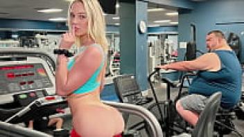 A pervert teen is in the gym looking for sex.