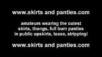 Knowing that everyone can see my underwear makes me drenched.