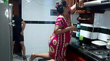 Trying the Delectable Pussy in the Kitchen from My Stepmother. Complete Video