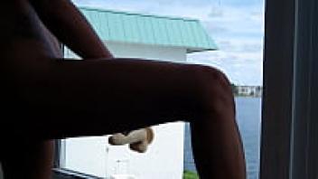 public perception. In a window, the wife rides a dildo. The Voyeur style.