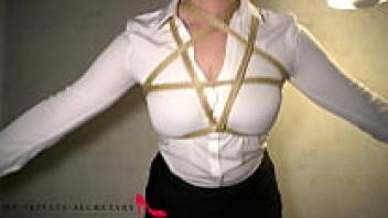 To be taken hard from behind, my private secretary was shackled and tied up in a bondage fashion.