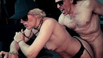 Karina enjoys wild sex, rough doggystyle, cum inside, and intense love while smoking.