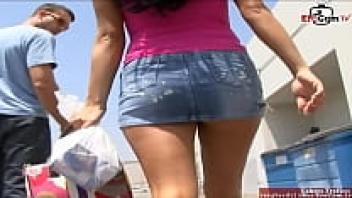 Black-haired, large-breasted woman picked up in the street