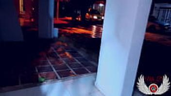 When the young neighbour realises I'm watching her, she becomes frightened. She was captured through the window while masturbating and wearing exotic lingerie. How would you have responded?