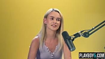 Khloe Kingsley, a hot adolescent, masturbates her hairy pussy for Playboy.