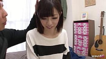 Petite Small Tits Japanese Girl 18 is seduced into Creampie Defloration Sex by an older guy in uncensored JAV Porn